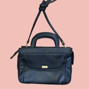 Pierre Cardin Black Leather Handbag – Structured with Dual Strap Options
